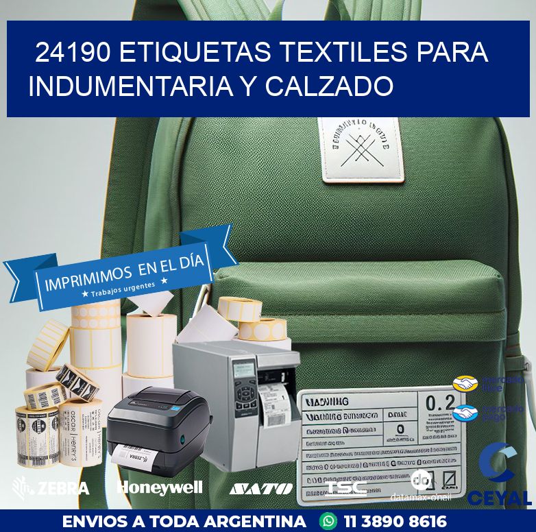 24190 ETIQUETAS TEXTILES PARA INDUMENTARIA Y CALZADO