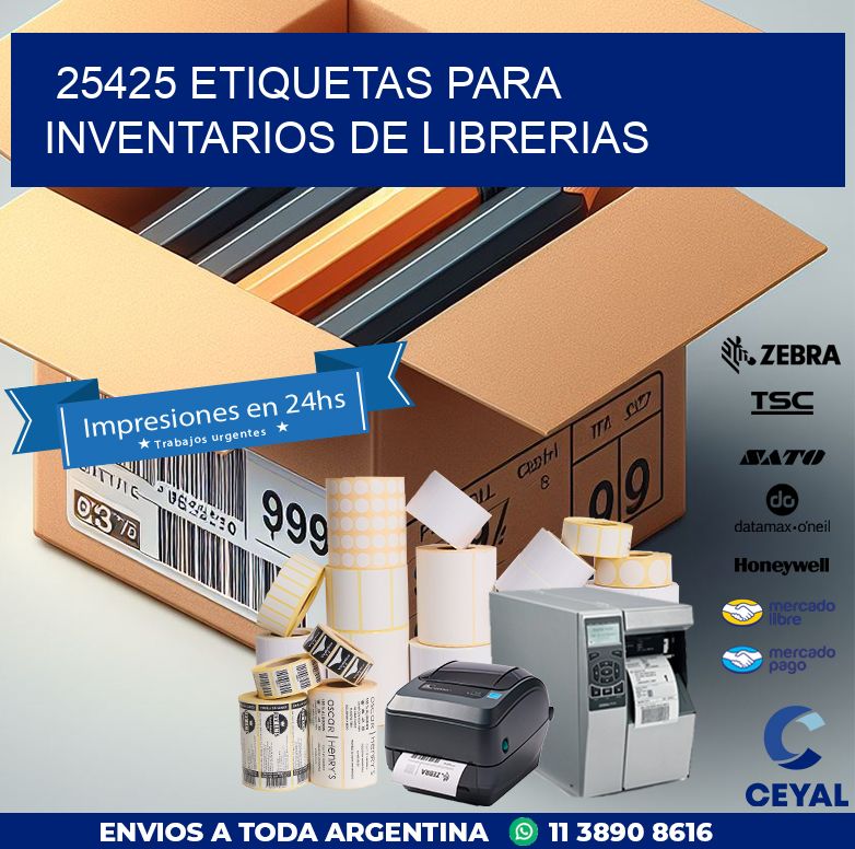 25425 ETIQUETAS PARA INVENTARIOS DE LIBRERIAS