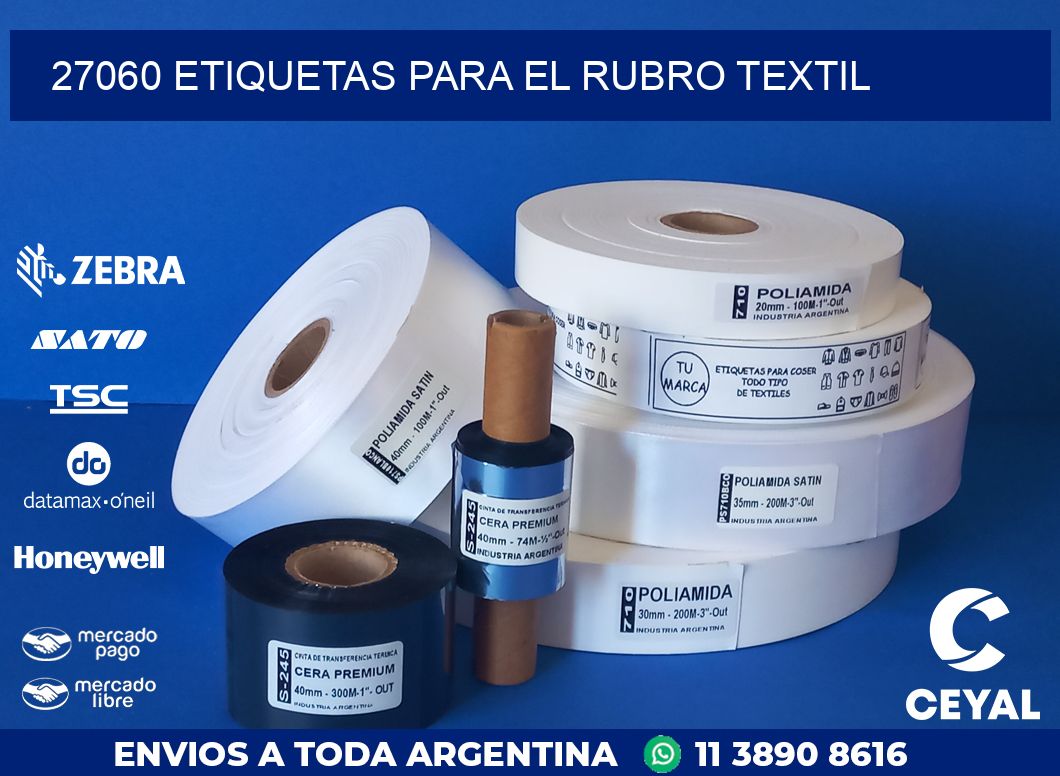 27060 ETIQUETAS PARA EL RUBRO TEXTIL