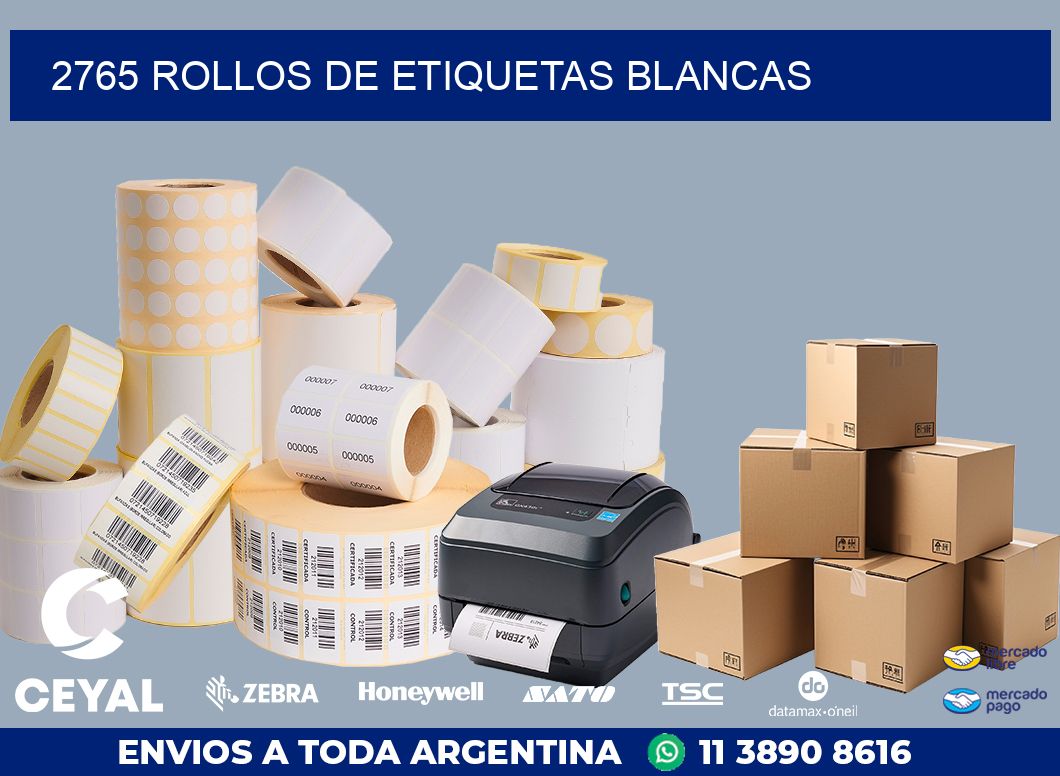 2765 ROLLOS DE ETIQUETAS BLANCAS