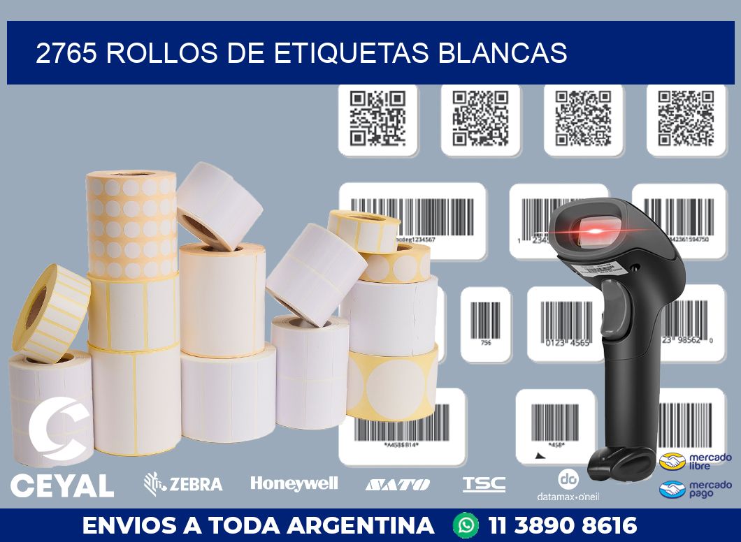 2765 ROLLOS DE ETIQUETAS BLANCAS