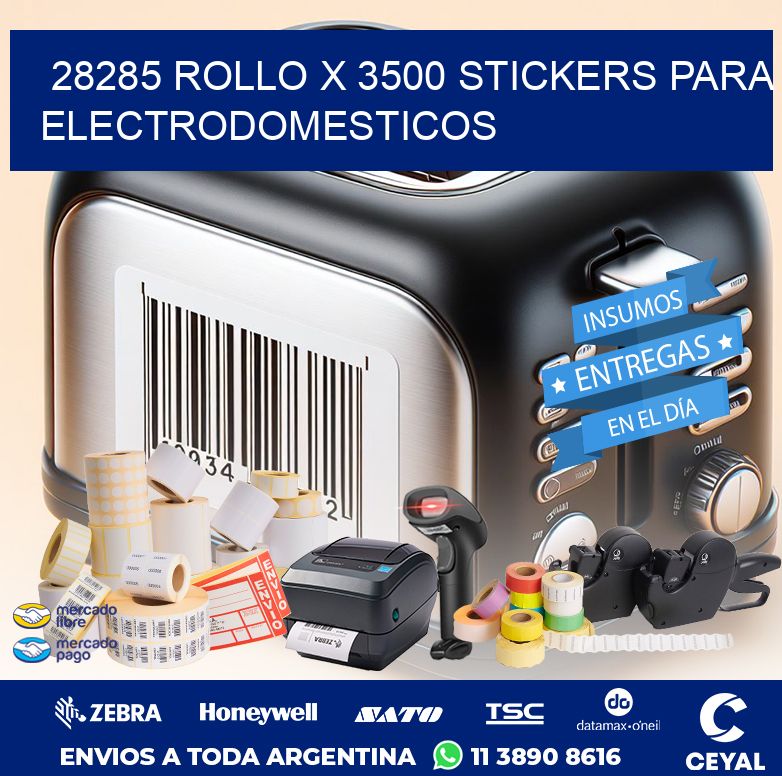 28285 ROLLO X 3500 STICKERS PARA ELECTRODOMESTICOS