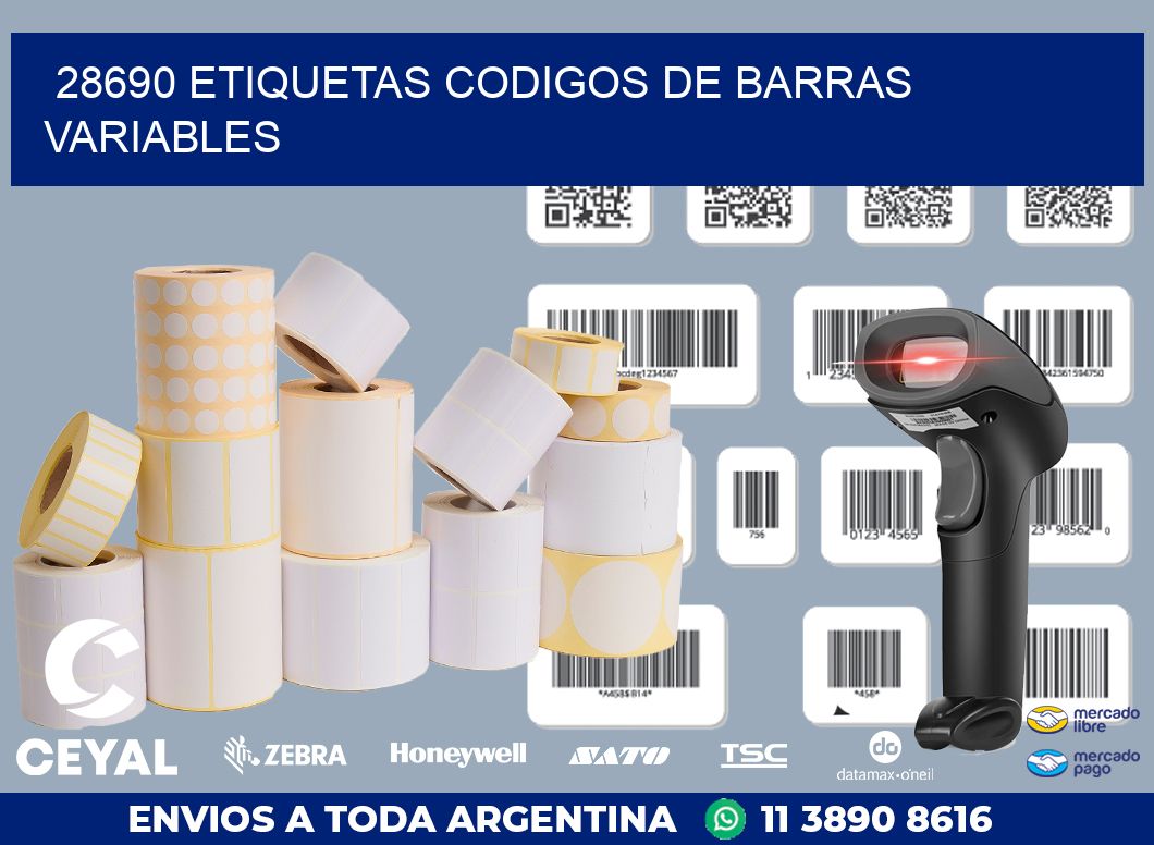 28690 ETIQUETAS CODIGOS DE BARRAS VARIABLES