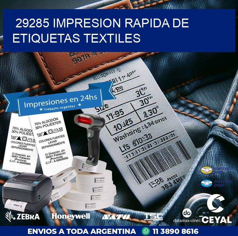 29285 IMPRESION RAPIDA DE ETIQUETAS TEXTILES