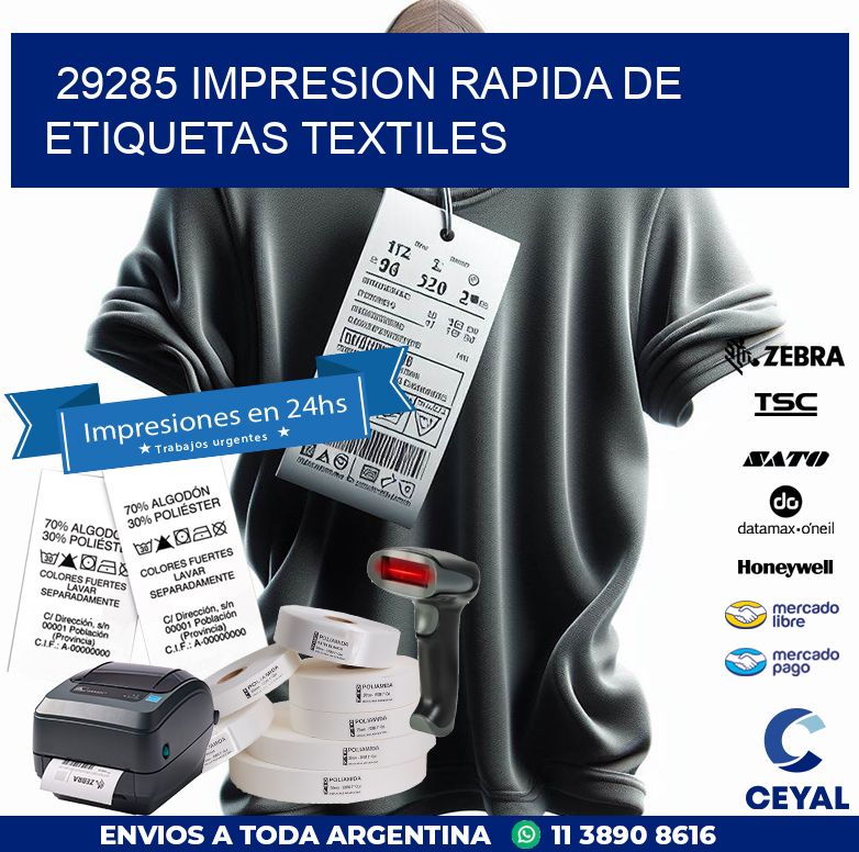 29285 IMPRESION RAPIDA DE ETIQUETAS TEXTILES