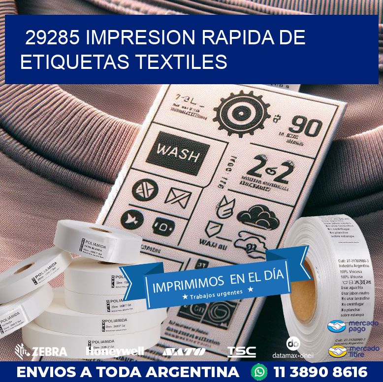 29285 IMPRESION RAPIDA DE ETIQUETAS TEXTILES