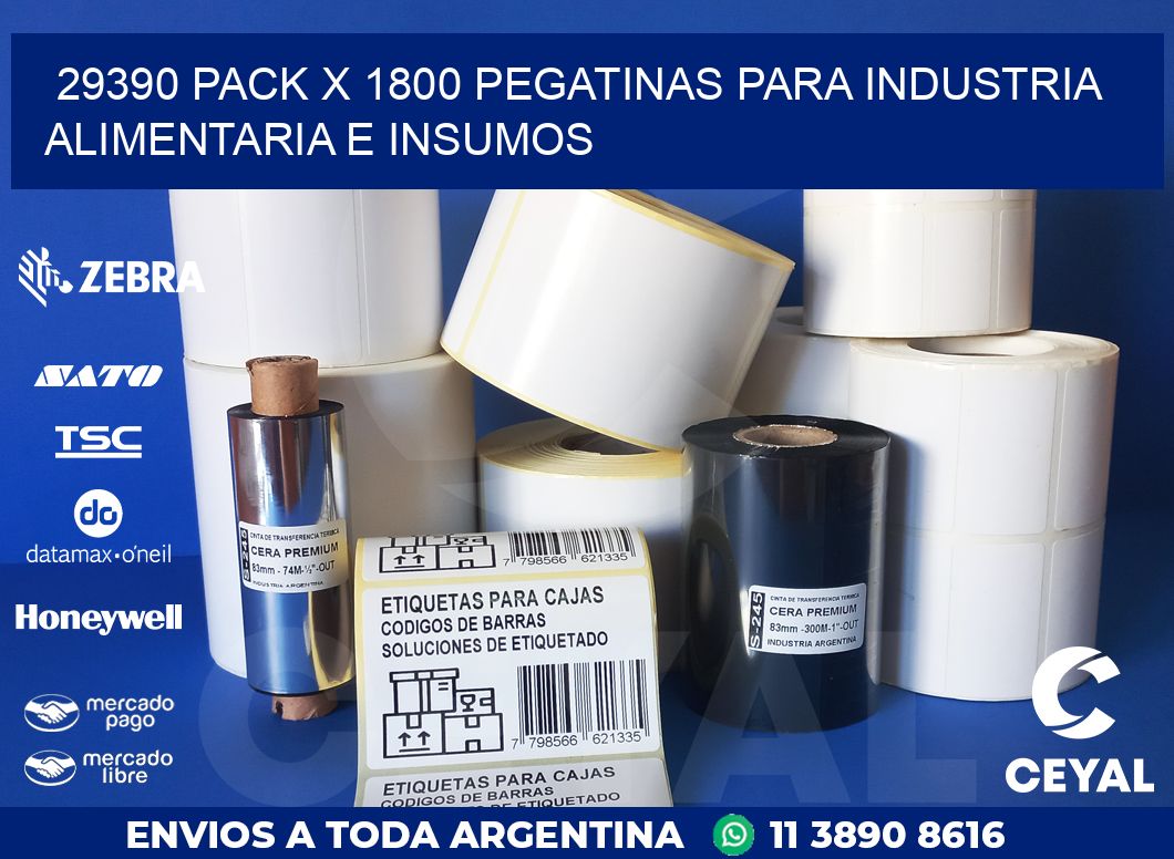 29390 PACK X 1800 PEGATINAS PARA INDUSTRIA ALIMENTARIA E INSUMOS