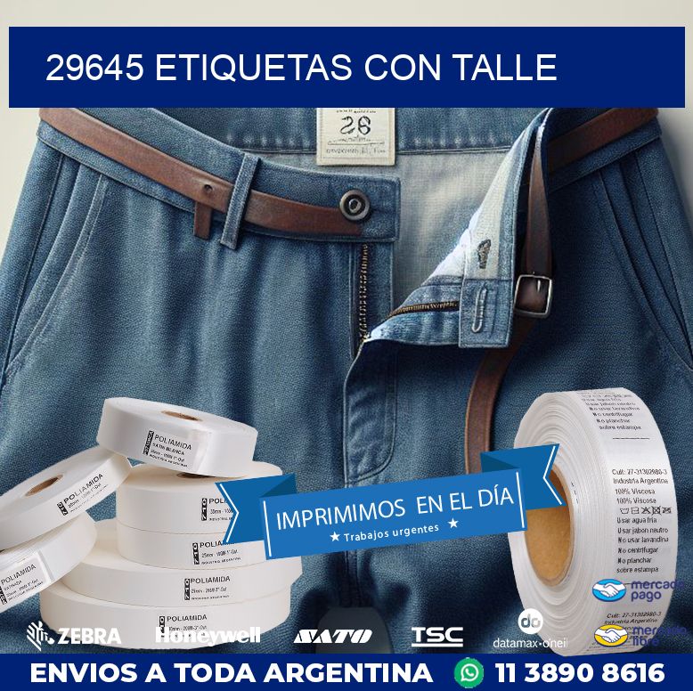 29645 ETIQUETAS CON TALLE