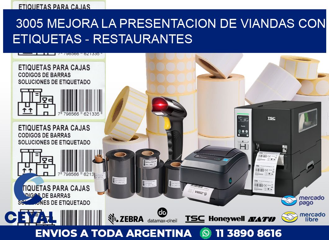 3005 MEJORA LA PRESENTACION DE VIANDAS CON ETIQUETAS - RESTAURANTES