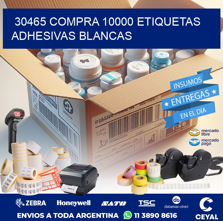 30465 COMPRA 10000 ETIQUETAS ADHESIVAS BLANCAS