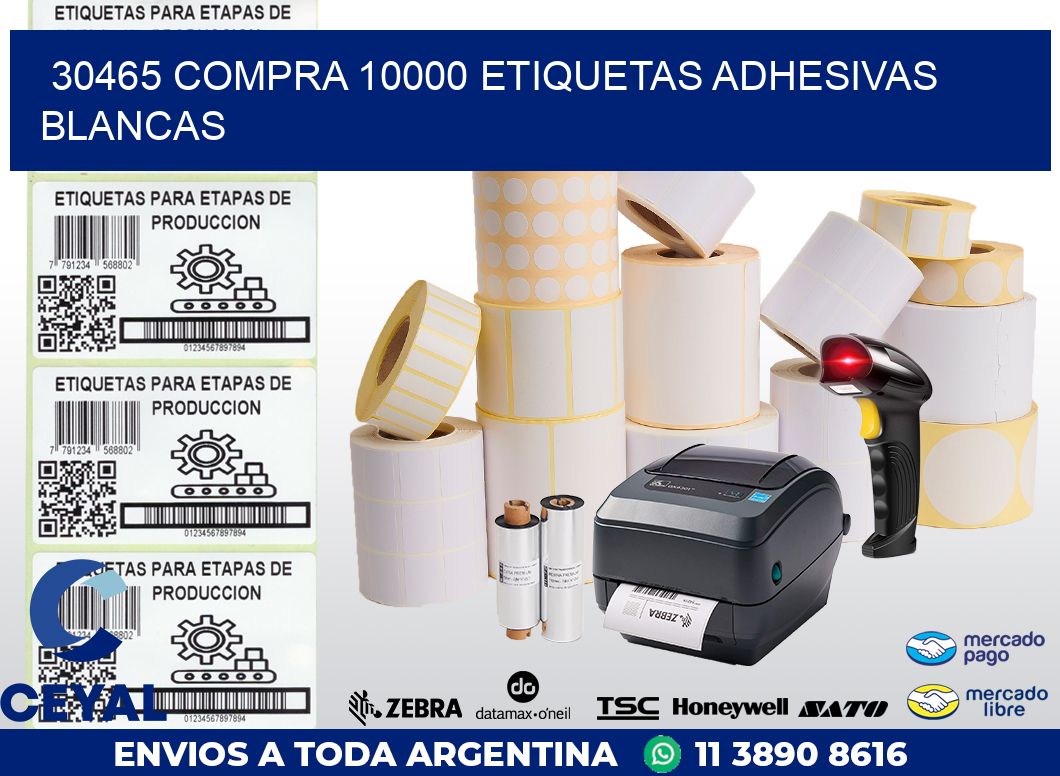 30465 COMPRA 10000 ETIQUETAS ADHESIVAS BLANCAS