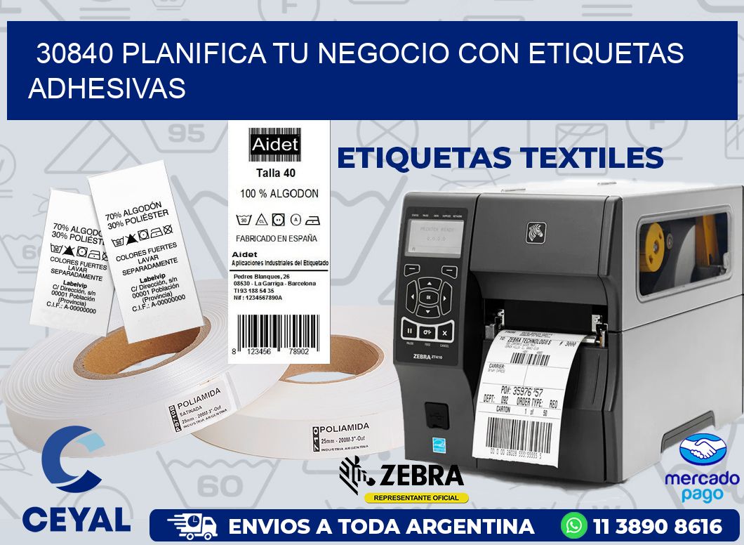 30840 PLANIFICA TU NEGOCIO CON ETIQUETAS ADHESIVAS