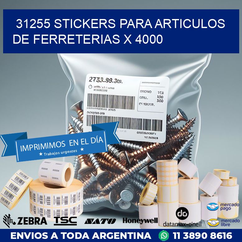 31255 STICKERS PARA ARTICULOS DE FERRETERIAS X 4000