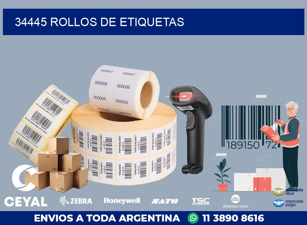 34445 ROLLOS DE ETIQUETAS