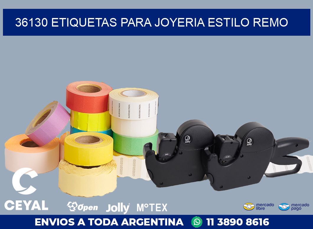 36130 ETIQUETAS PARA JOYERIA ESTILO REMO