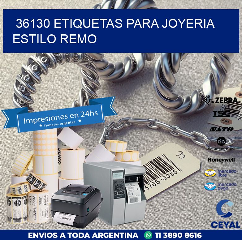 36130 ETIQUETAS PARA JOYERIA ESTILO REMO