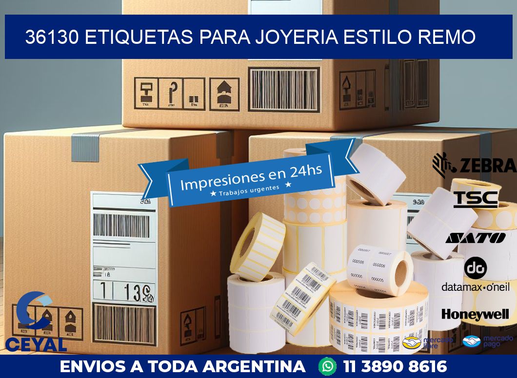 36130 ETIQUETAS PARA JOYERIA ESTILO REMO