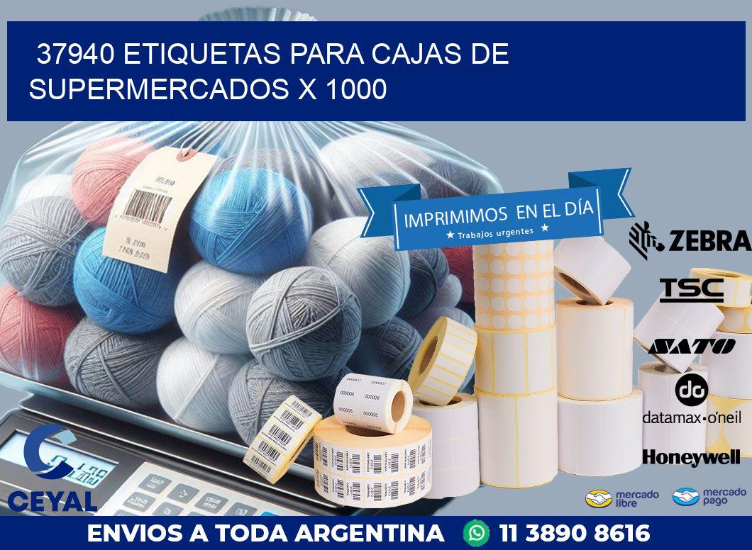 37940 ETIQUETAS PARA CAJAS DE SUPERMERCADOS X 1000