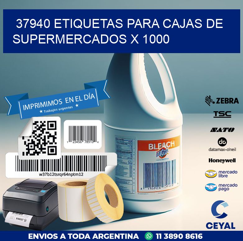 37940 ETIQUETAS PARA CAJAS DE SUPERMERCADOS X 1000