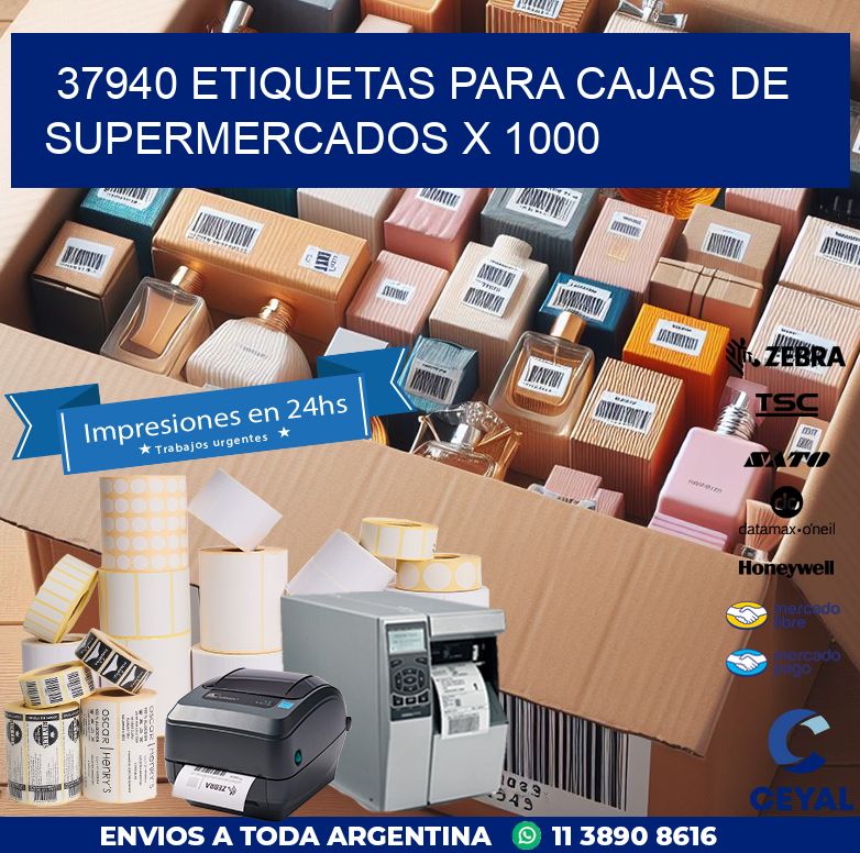 37940 ETIQUETAS PARA CAJAS DE SUPERMERCADOS X 1000