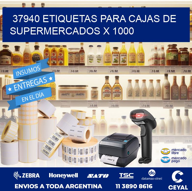 37940 ETIQUETAS PARA CAJAS DE SUPERMERCADOS X 1000