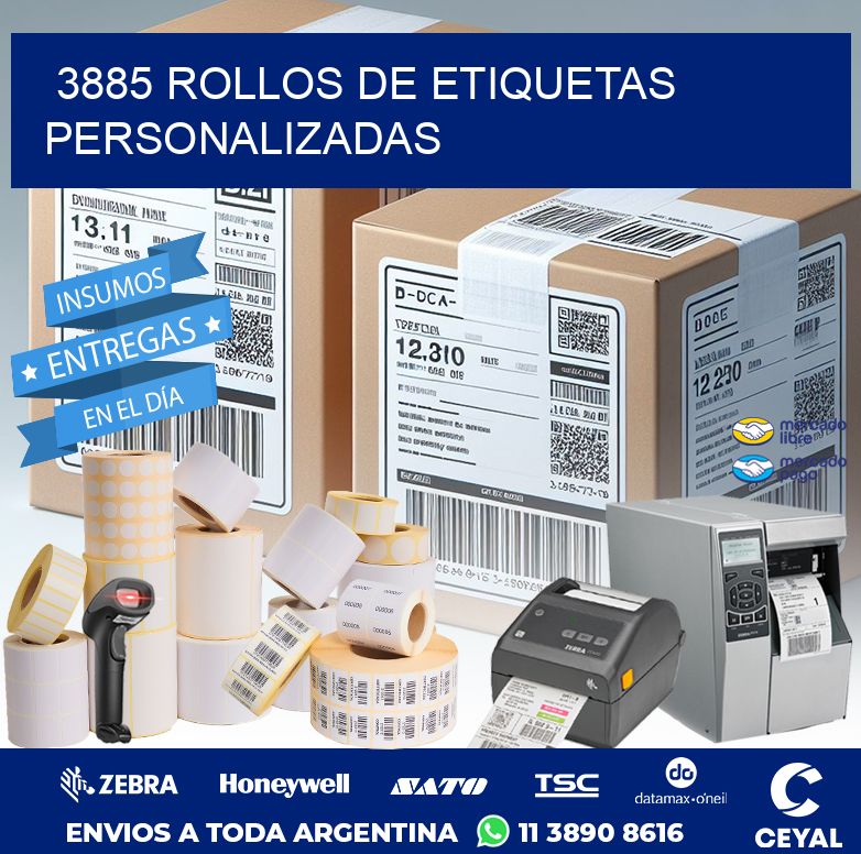 3885 ROLLOS DE ETIQUETAS PERSONALIZADAS