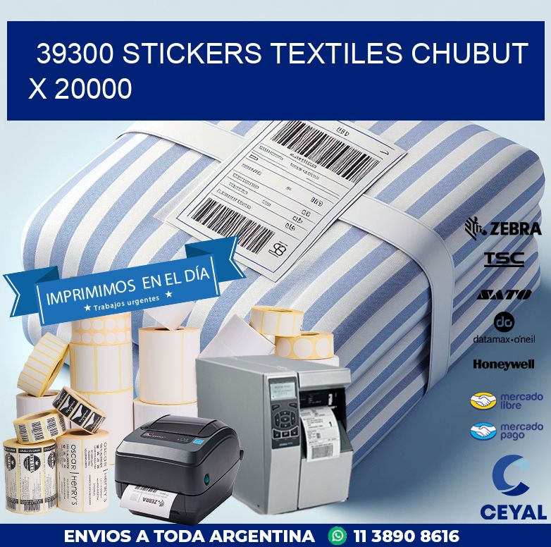 39300 STICKERS TEXTILES CHUBUT X 20000