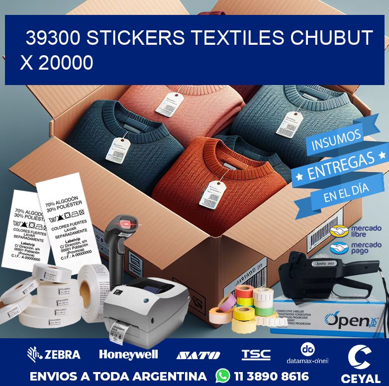 39300 STICKERS TEXTILES CHUBUT X 20000