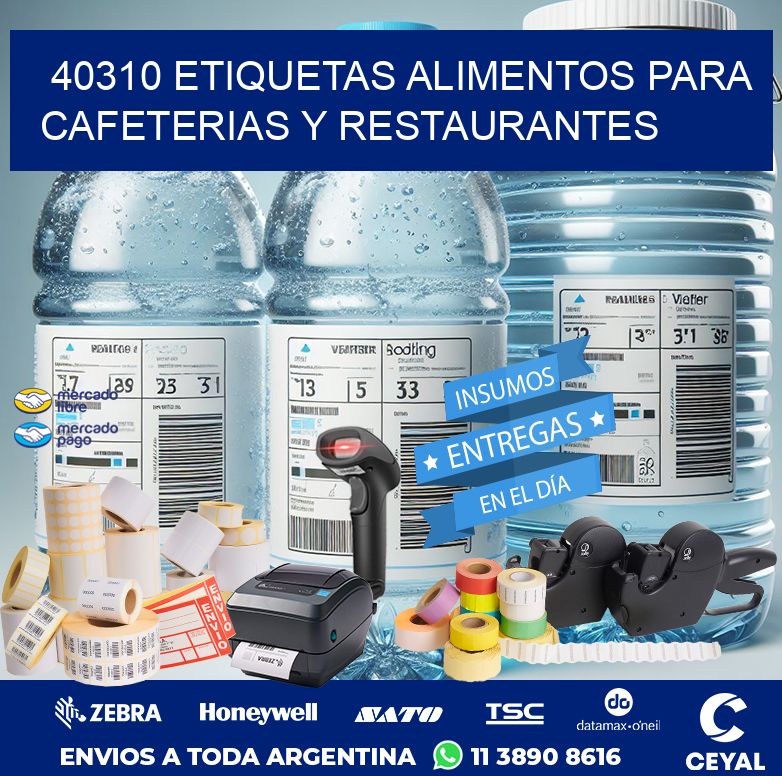 40310 ETIQUETAS ALIMENTOS PARA CAFETERIAS Y RESTAURANTES