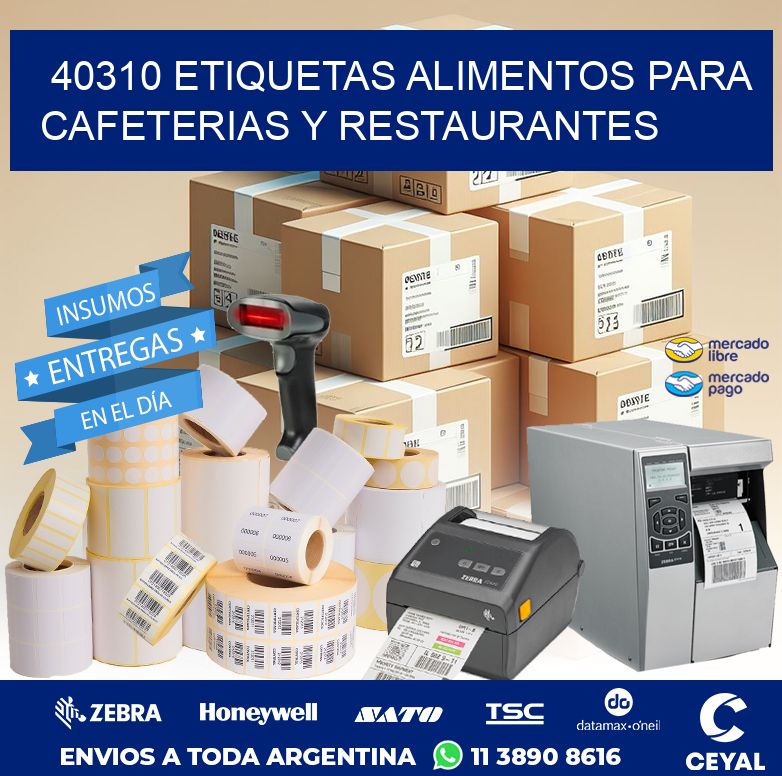 40310 ETIQUETAS ALIMENTOS PARA CAFETERIAS Y RESTAURANTES