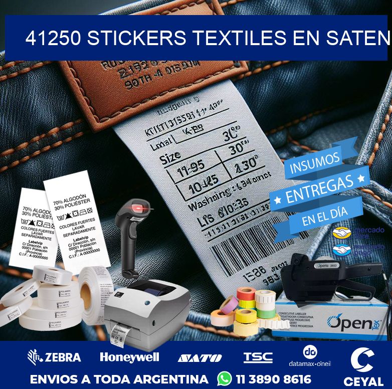 41250 STICKERS TEXTILES EN SATEN