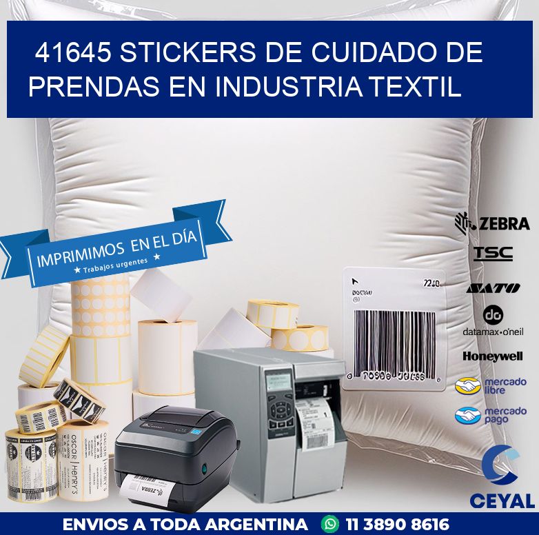 41645 STICKERS DE CUIDADO DE PRENDAS EN INDUSTRIA TEXTIL