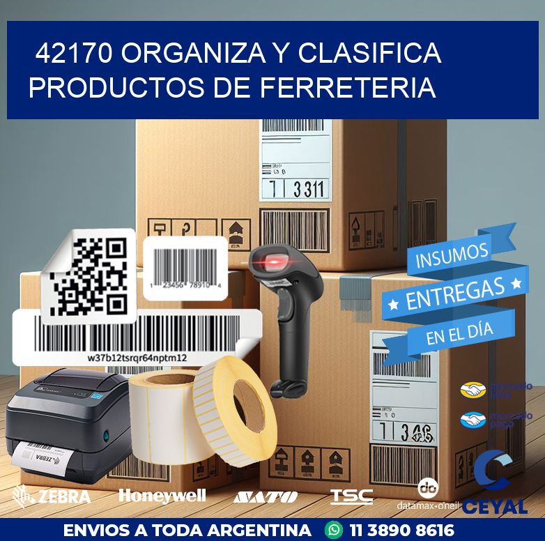 42170 ORGANIZA Y CLASIFICA PRODUCTOS DE FERRETERIA