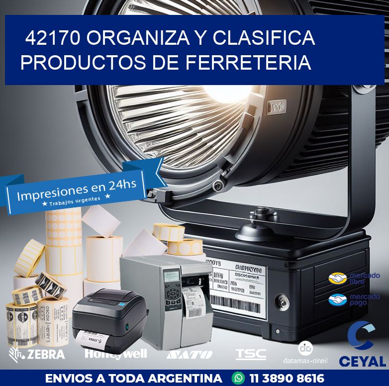 42170 ORGANIZA Y CLASIFICA PRODUCTOS DE FERRETERIA