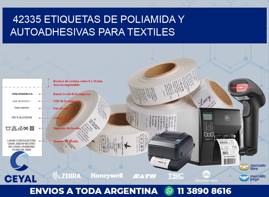 42335 ETIQUETAS DE POLIAMIDA Y AUTOADHESIVAS PARA TEXTILES