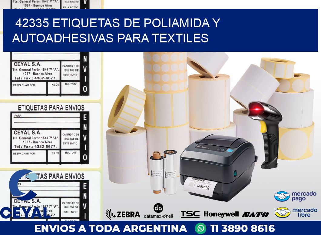 42335 ETIQUETAS DE POLIAMIDA Y AUTOADHESIVAS PARA TEXTILES