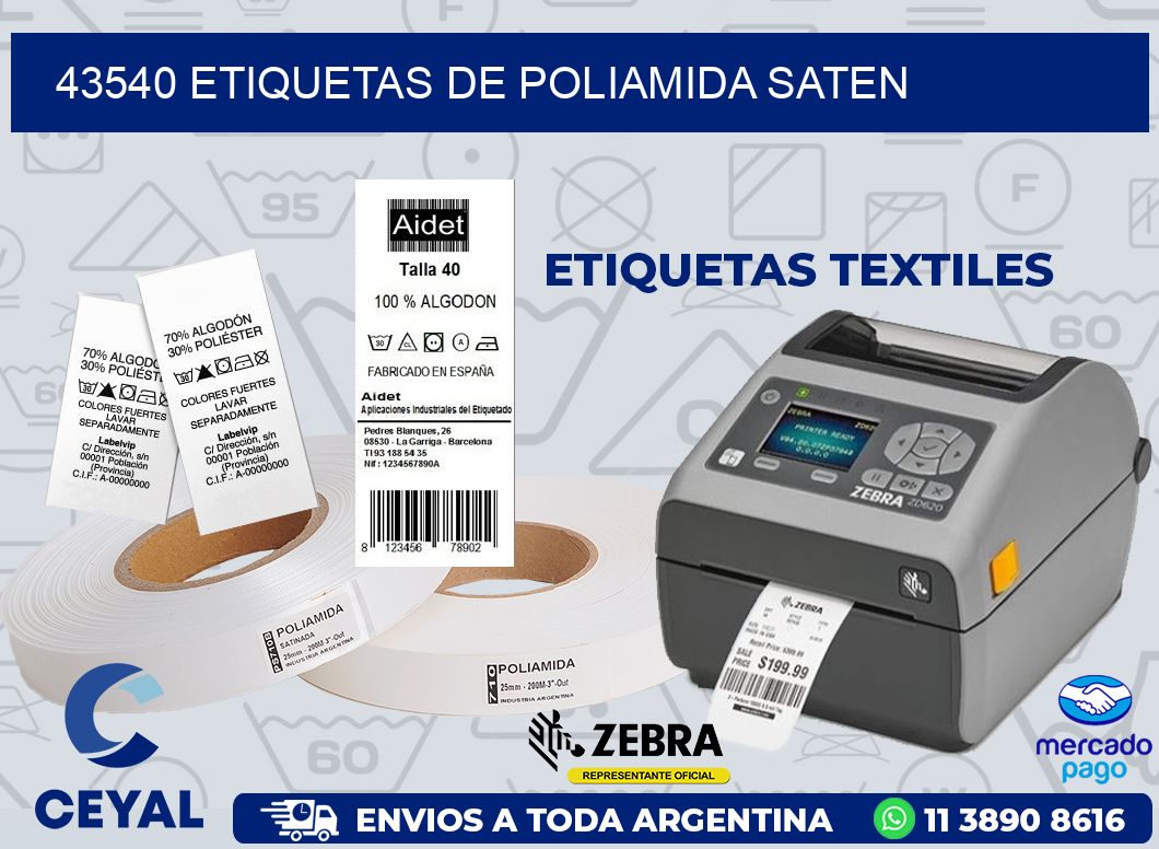 43540 ETIQUETAS DE POLIAMIDA SATEN