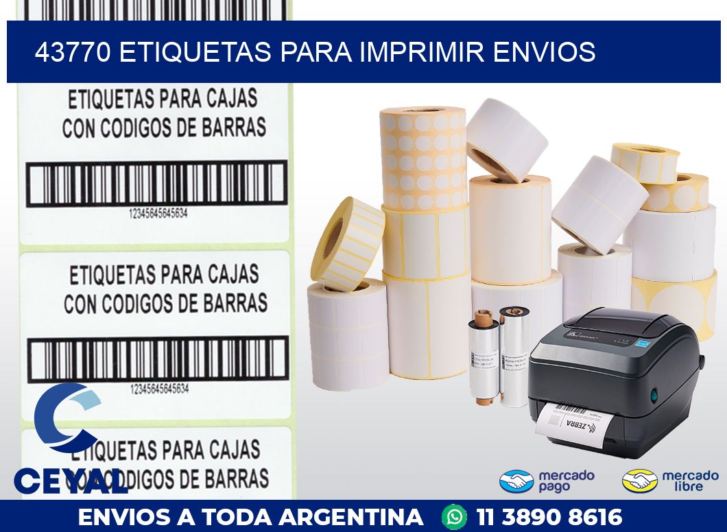 43770 ETIQUETAS PARA IMPRIMIR ENVIOS