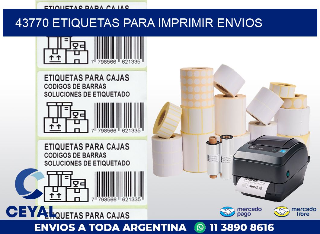 43770 ETIQUETAS PARA IMPRIMIR ENVIOS