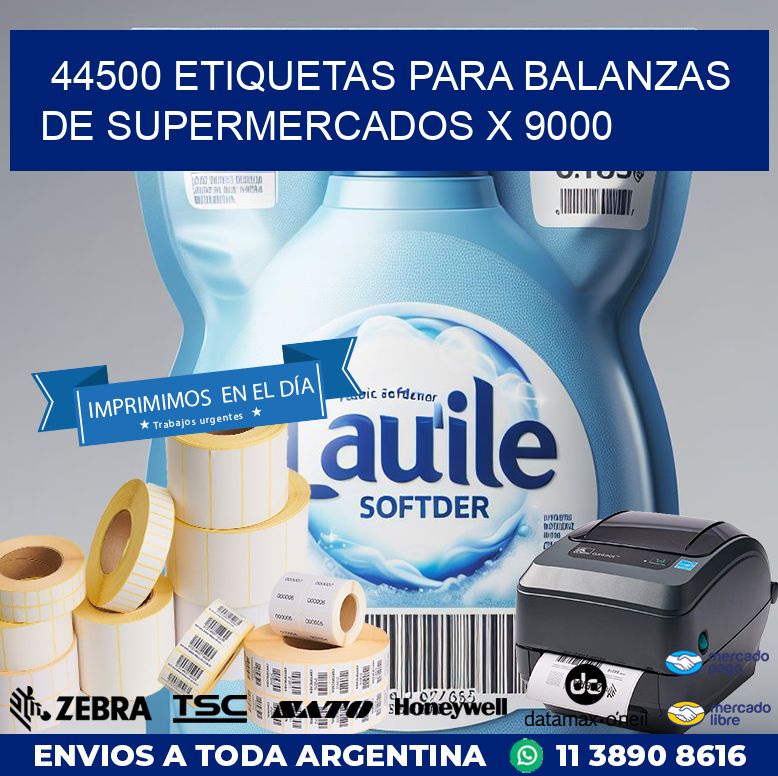 44500 ETIQUETAS PARA BALANZAS DE SUPERMERCADOS X 9000