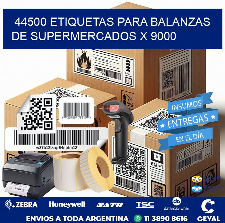 44500 ETIQUETAS PARA BALANZAS DE SUPERMERCADOS X 9000