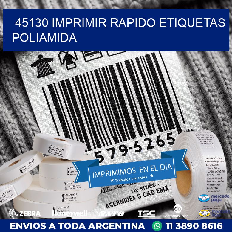 45130 IMPRIMIR RAPIDO ETIQUETAS POLIAMIDA