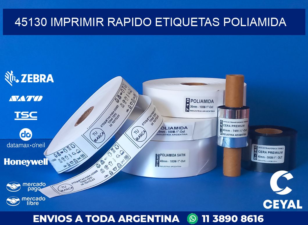 45130 IMPRIMIR RAPIDO ETIQUETAS POLIAMIDA