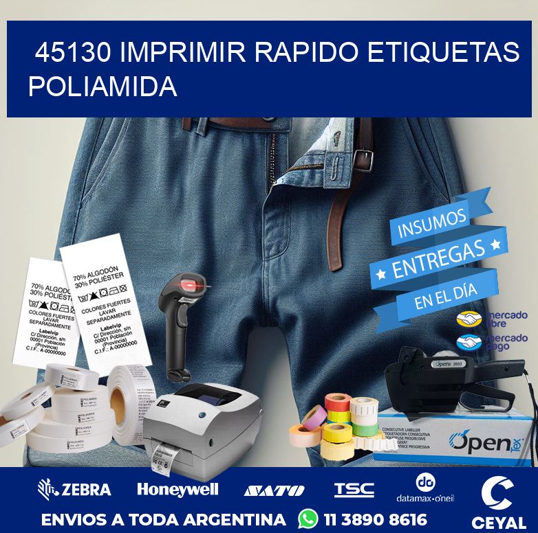 45130 IMPRIMIR RAPIDO ETIQUETAS POLIAMIDA