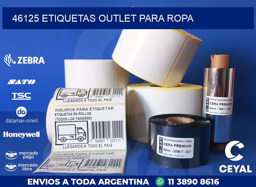 46125 ETIQUETAS OUTLET PARA ROPA