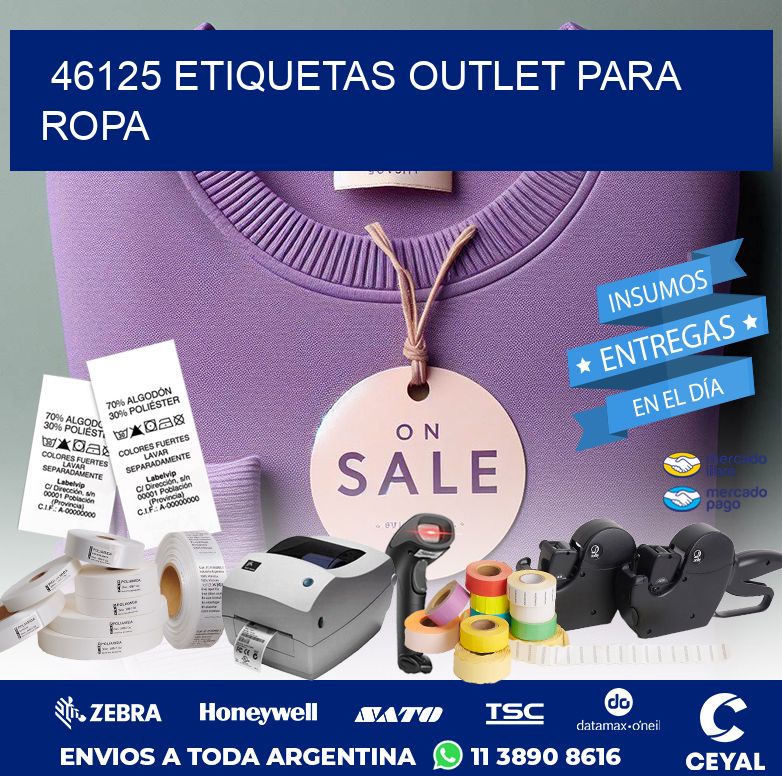 46125 ETIQUETAS OUTLET PARA ROPA