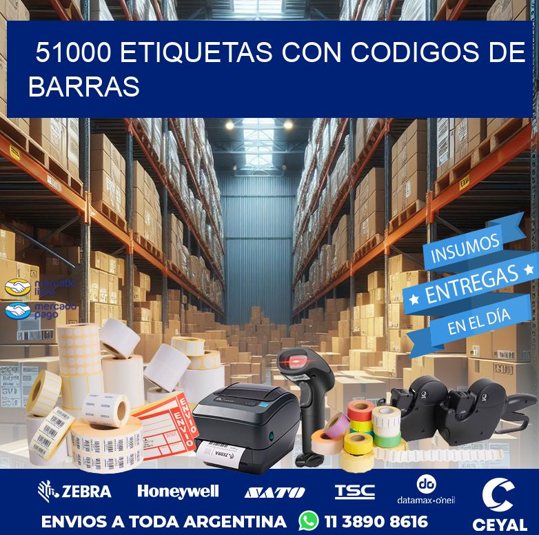 51000 ETIQUETAS CON CODIGOS DE BARRAS