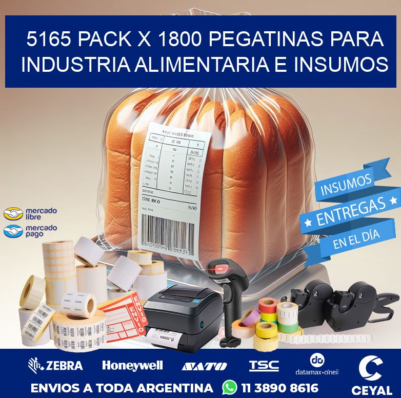 5165 PACK X 1800 PEGATINAS PARA INDUSTRIA ALIMENTARIA E INSUMOS