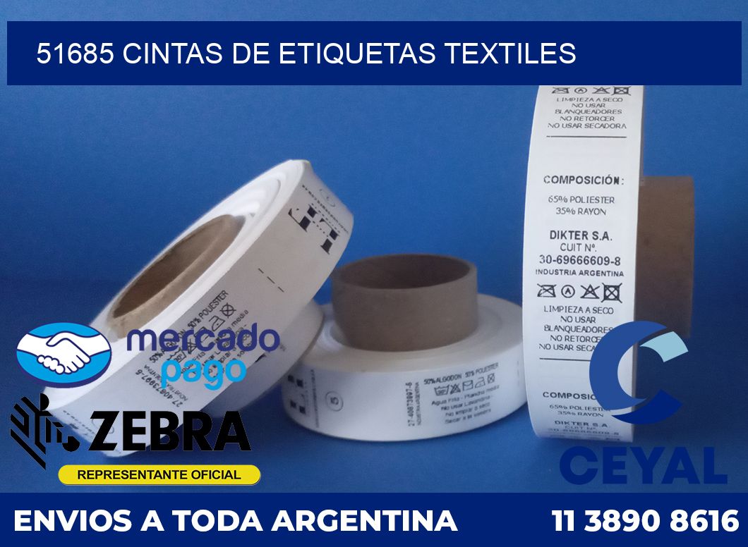 51685 CINTAS DE ETIQUETAS TEXTILES