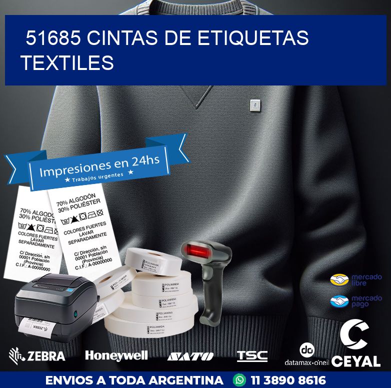 51685 CINTAS DE ETIQUETAS TEXTILES